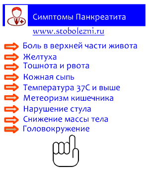 главные симптомы панкреатита